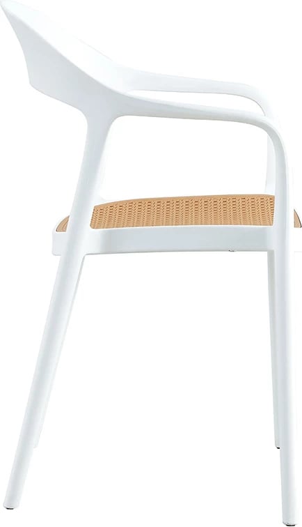 Karrige me krahë Ember, mbrojtje UV, PP, bezhë-e bardhë, 52.5x56.5x81cm