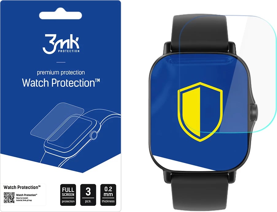 Mbrojtës ekrani për orë Xiaomi Amazfit GTS 2/2e, 3mk Protection Watch Protection ARC+, 3 copë