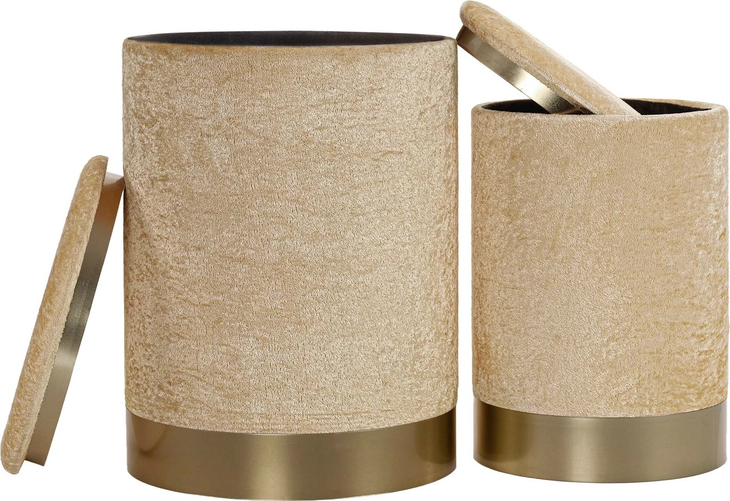 Set pufesh (2 copë), Comfort, bezhë, Evila Originals