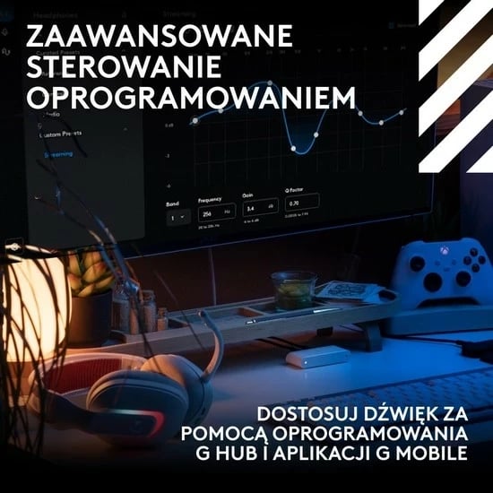 Kufje Logitech A20 X, wireless, Bluetooth, USB-C, të bardha