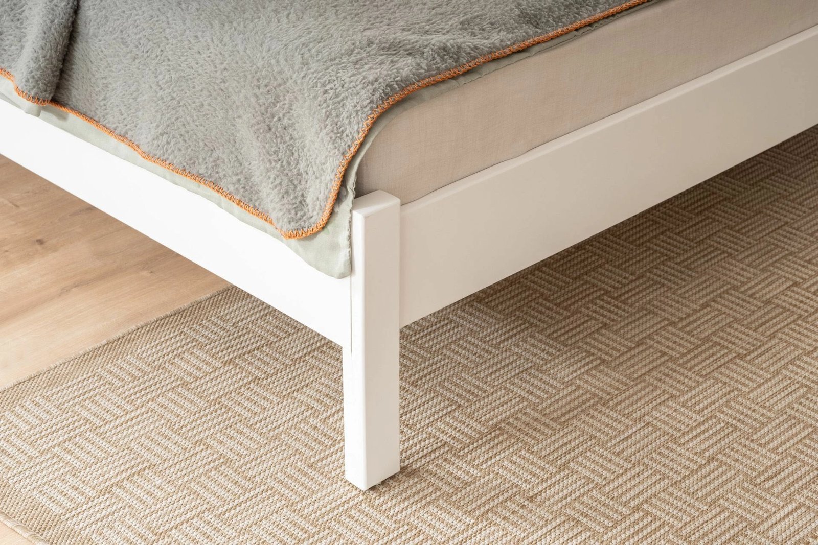 Krevat dopio Skye Decor, stil modern country, i bardhë, 160x200