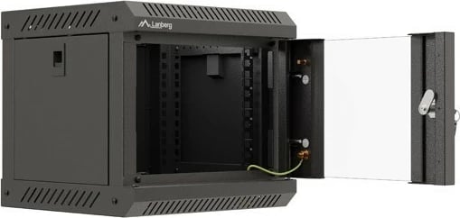 Kasë RACK LANBERG 10" 4U, e zezë, dyer xhami