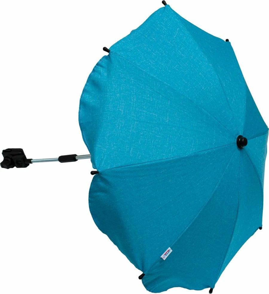 Çadër për karrocë, New Baby, universale, diametër 65 cm, lartësi 60 cm, rregullim me sustë, blu meliert