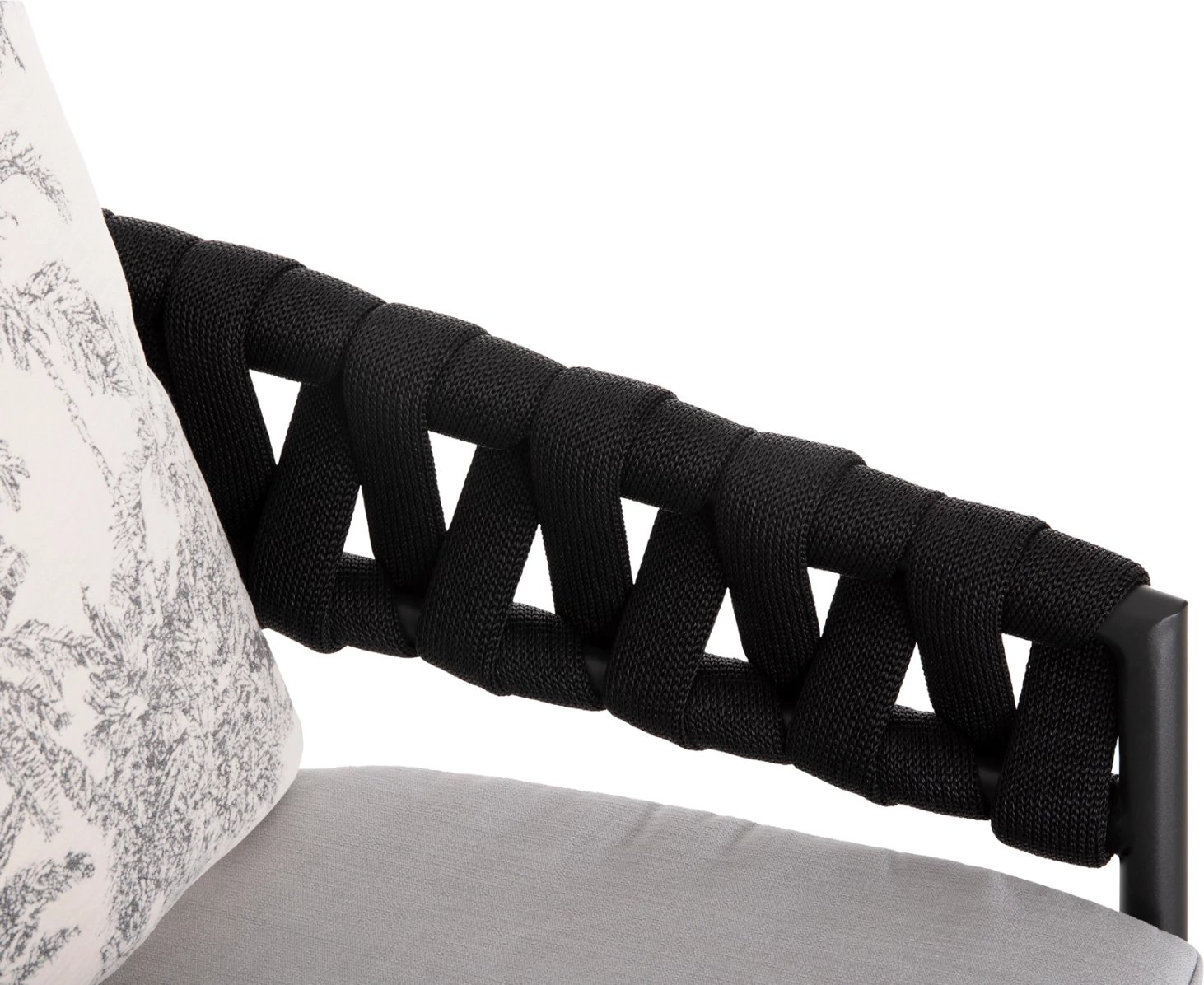 Karrige për bar alumini CAMDEN FH6142.01, ngjyrë antracit, me jastëk mbrapa ecru me dizajn print, 56x60x108H cm