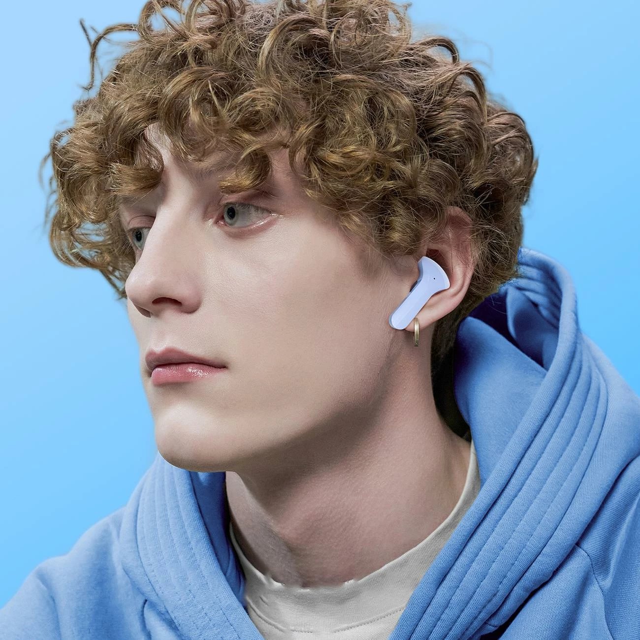 Kufje Acefast T6 TWS wireless, Bluetooth, me ekran LED, Light Blue
