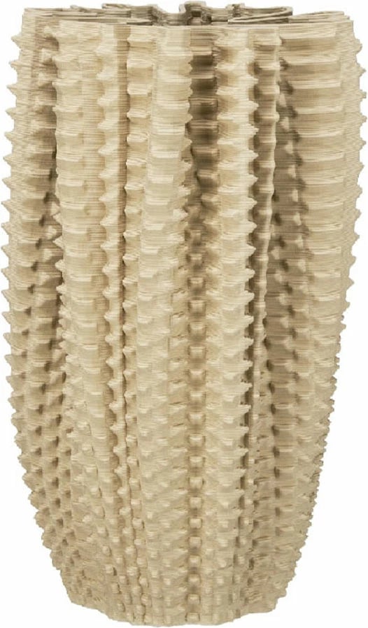 Vazo dekorative VELISSE, qeramike, bezhë, 21x21x41cm