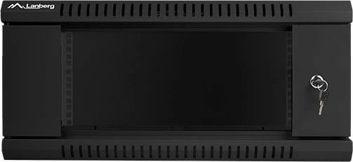 Kasë rrjeti Lanberg WF01-6604-10B, 19" 4U, montim në mur, xham, e zezë