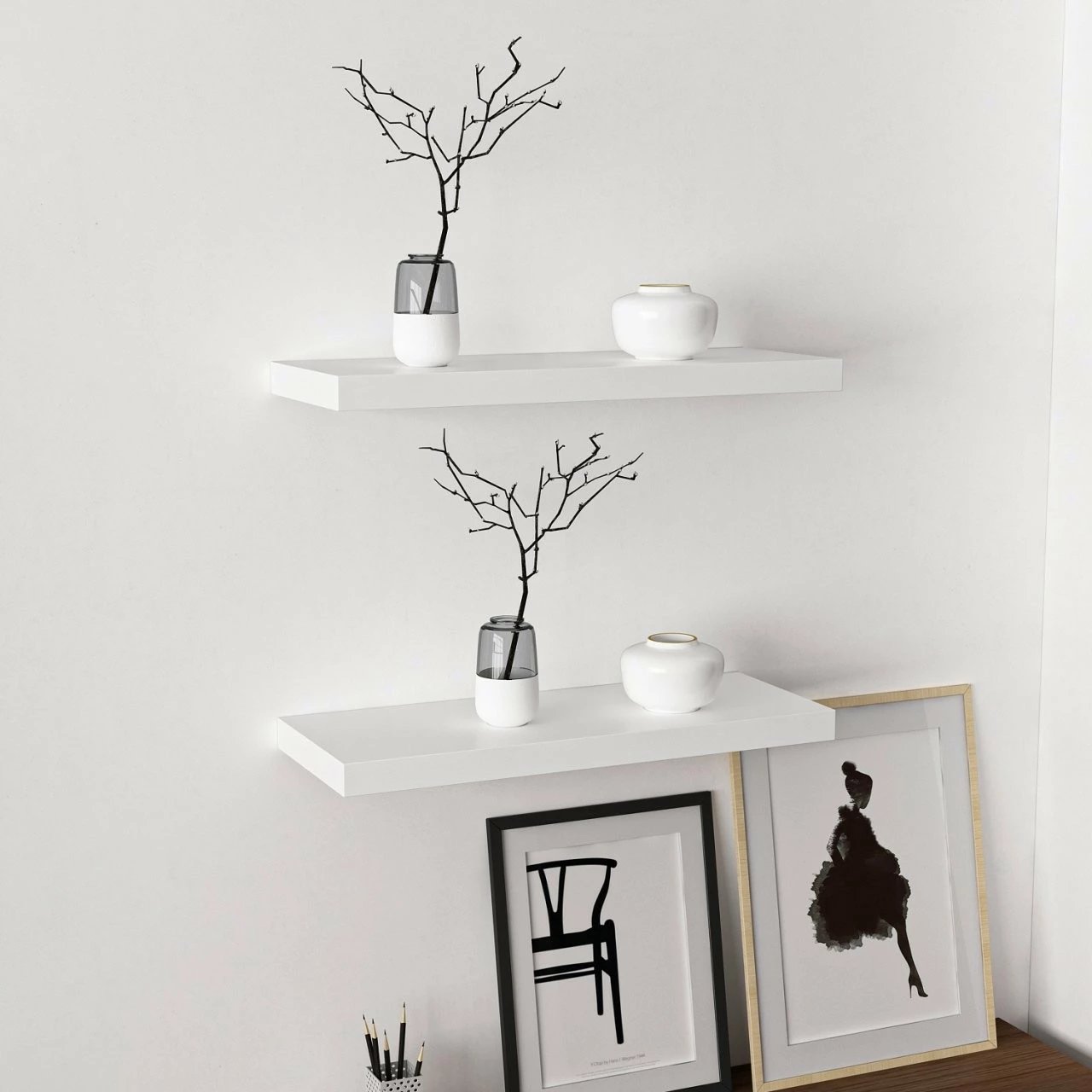 Raft muri, ngjyrë e bardhë, Skye Decor Gizli2 60