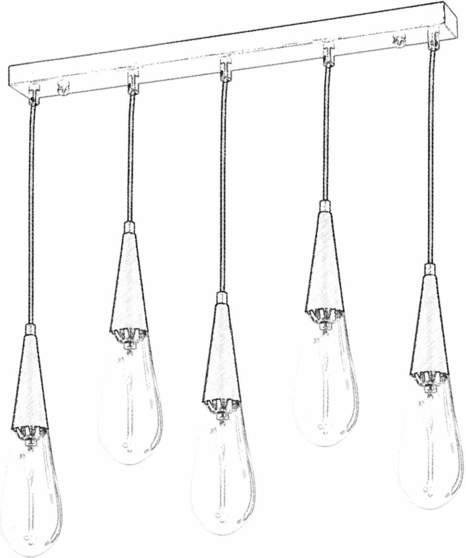 Llambë tavani industriale, Opviq, AV-4236-5EY, ngjyrë antike