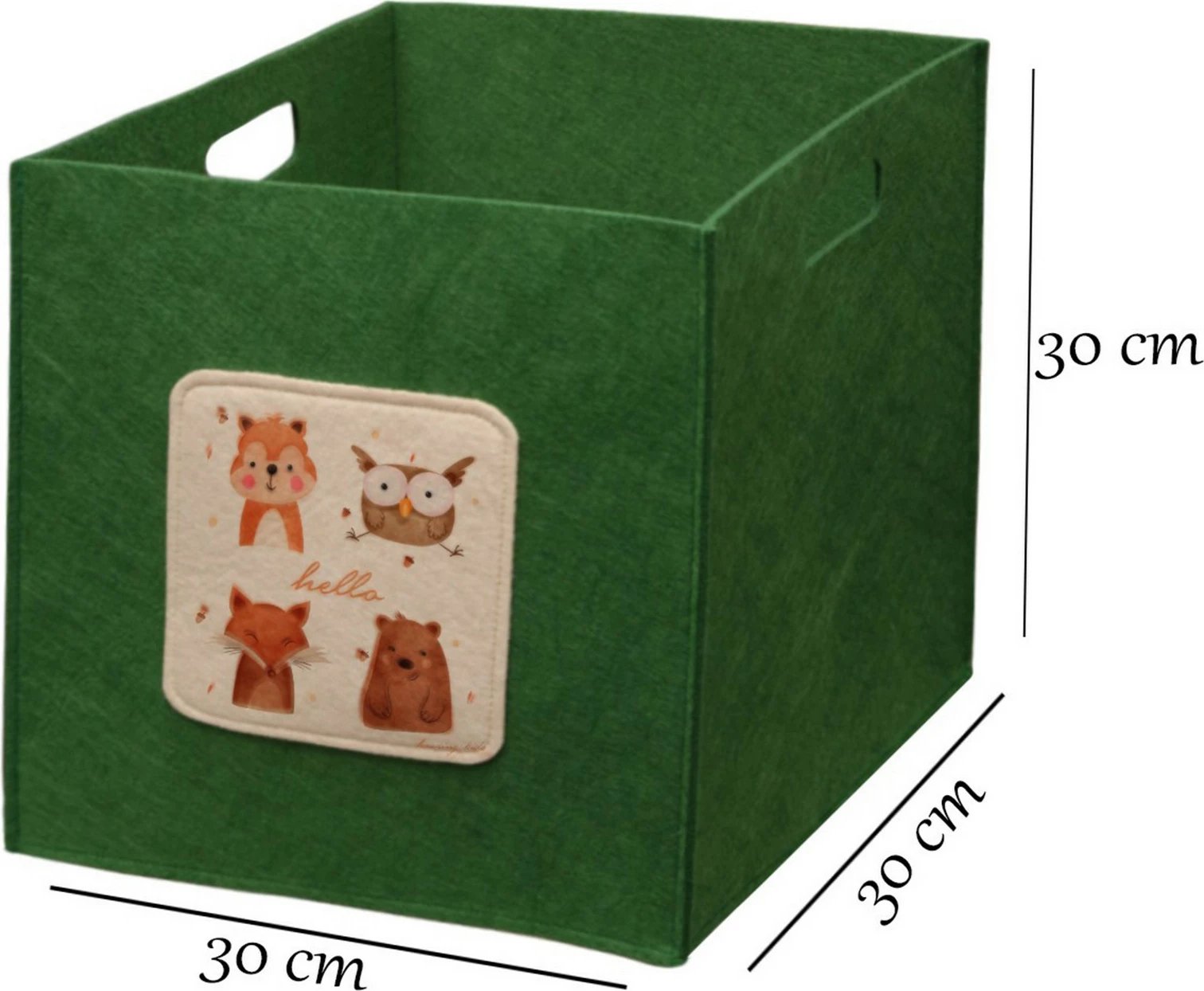 Shportë organizuese prej fetli, ngjyrë e gjelbër, Aberto Design, HMY-6254, 30x30x31cm