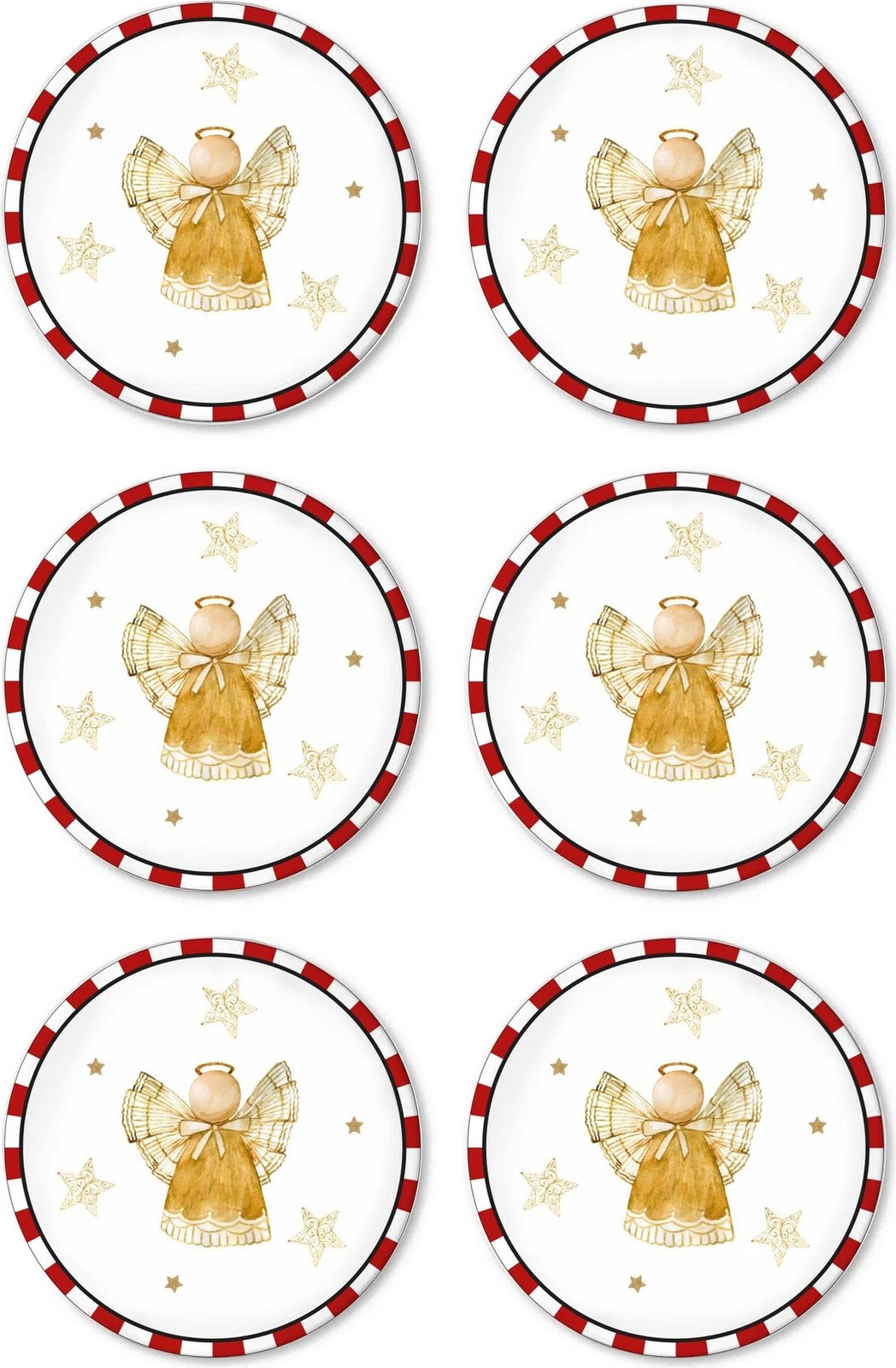 Set pjatash ëmbëlsirash prej qeramike, 6 copë, Hermia, NEW029