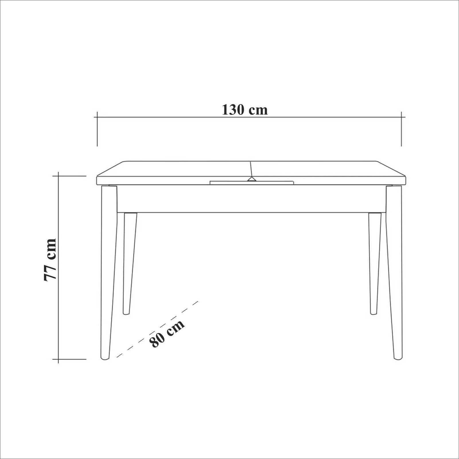 Set tavoline me karrige (4 copë), Hanah Home Vina 1053, e zgjatshme, anthracite dhe e bardhë