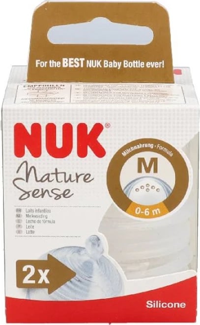 Biberon silikon për fëmijë NUK Nature Sense Size M, 2 copë