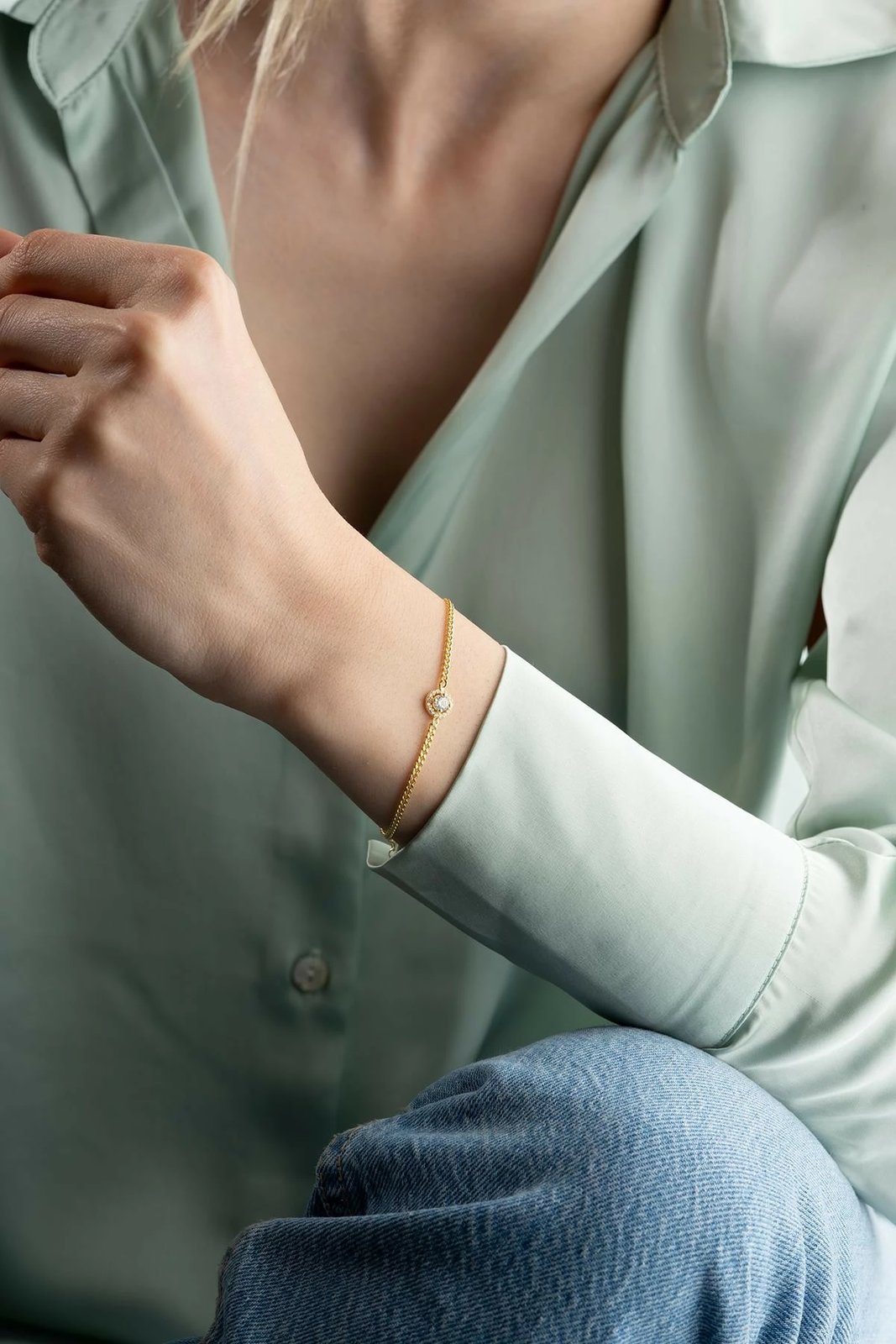 Byzylyk argjendi Jumeon, ngjyrë ari rozë dhe e bardhë, NRZ999298