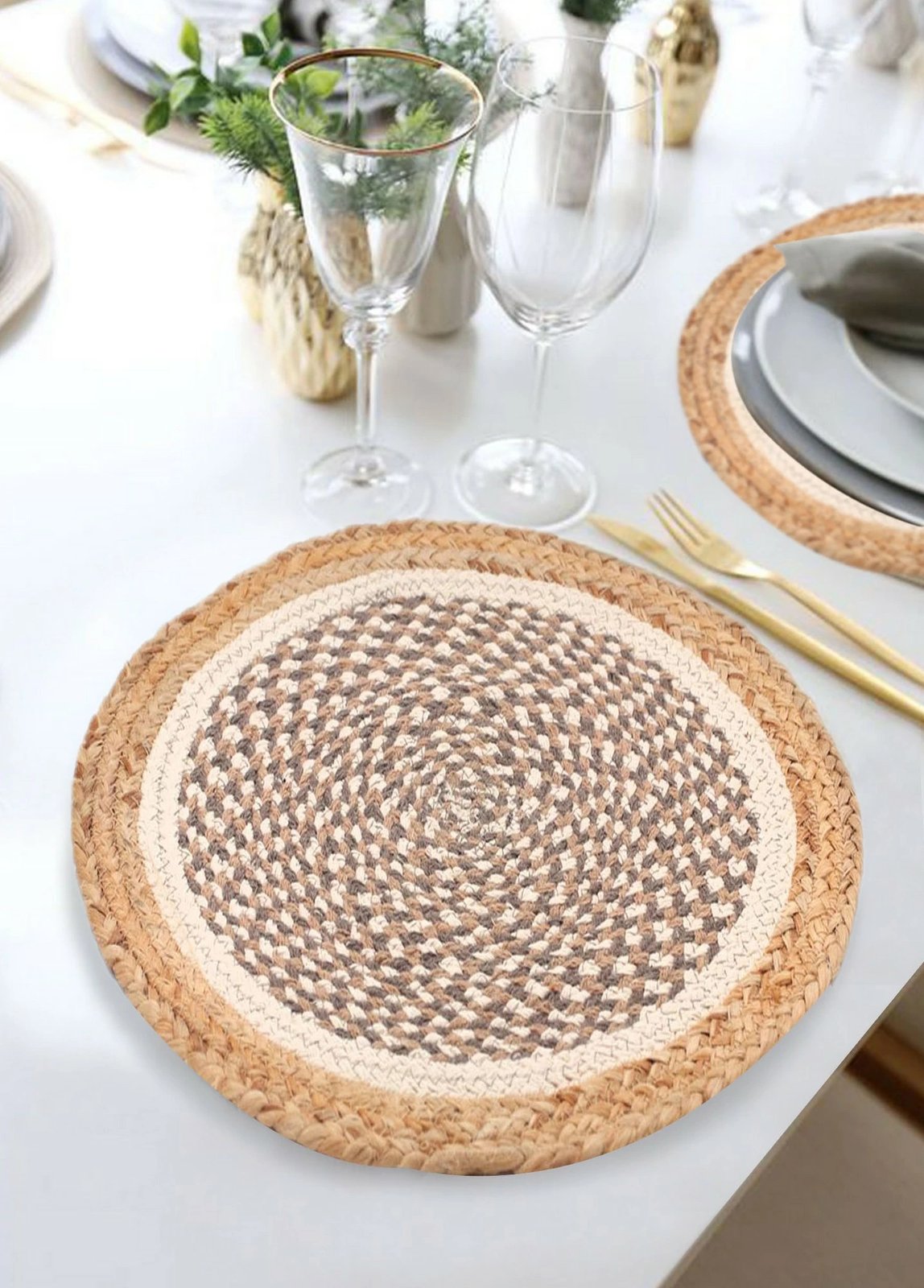 Ndamëse tavoline prej jute, Hermia, SRV0070, natyrale, 38cm