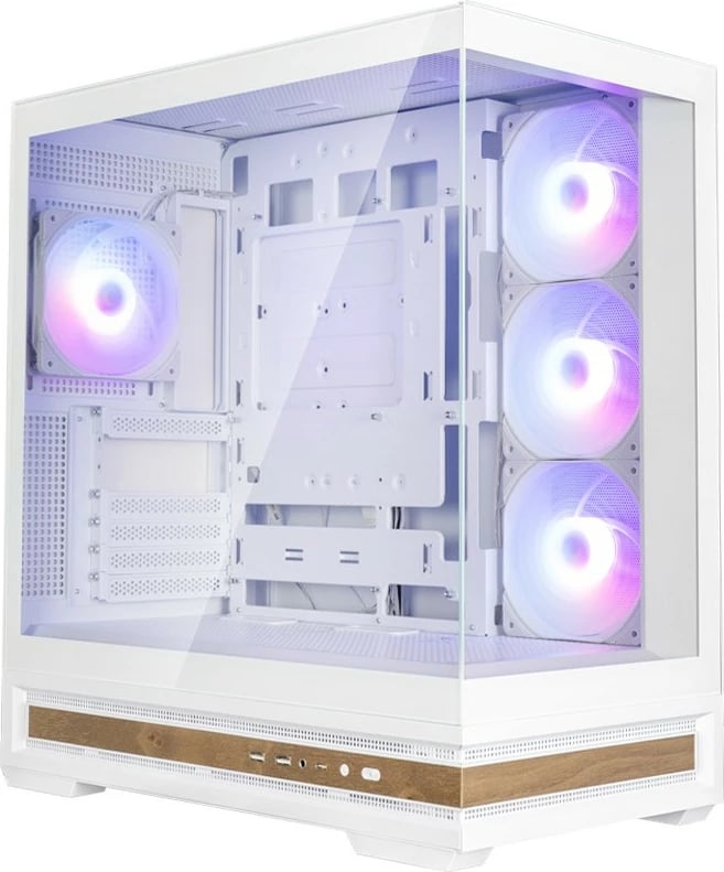 Kasë Zalman P40 NAMU ATX midi tower, ARGB, 4x120 mm të instaluara, xham i kalitur, USB-C, e bardhë