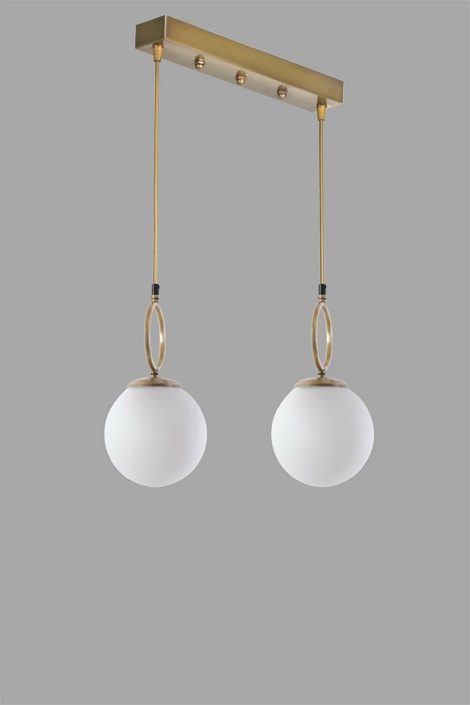 Llambë varëse Opviq Morino, 2 sfera, xham i bardhë, eskitme