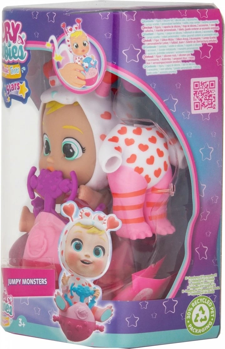 Kukull Cry Babies Stars Jumpy Monsters Momo, Tm Toys, plastike, për vajza, pa bateri