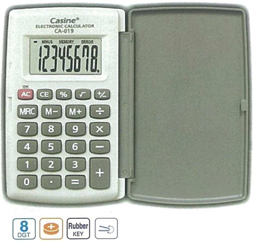 Kalkulator xhepi Casine CA-019, 8 shifra, Gri