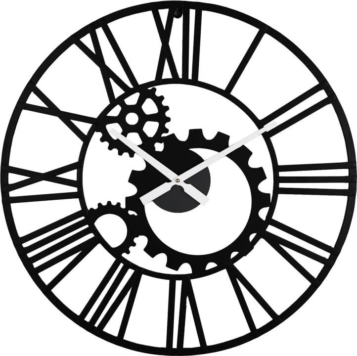 Orë muri Grana Inart metalike, ngjyrë e zezë, 60x3x60cm