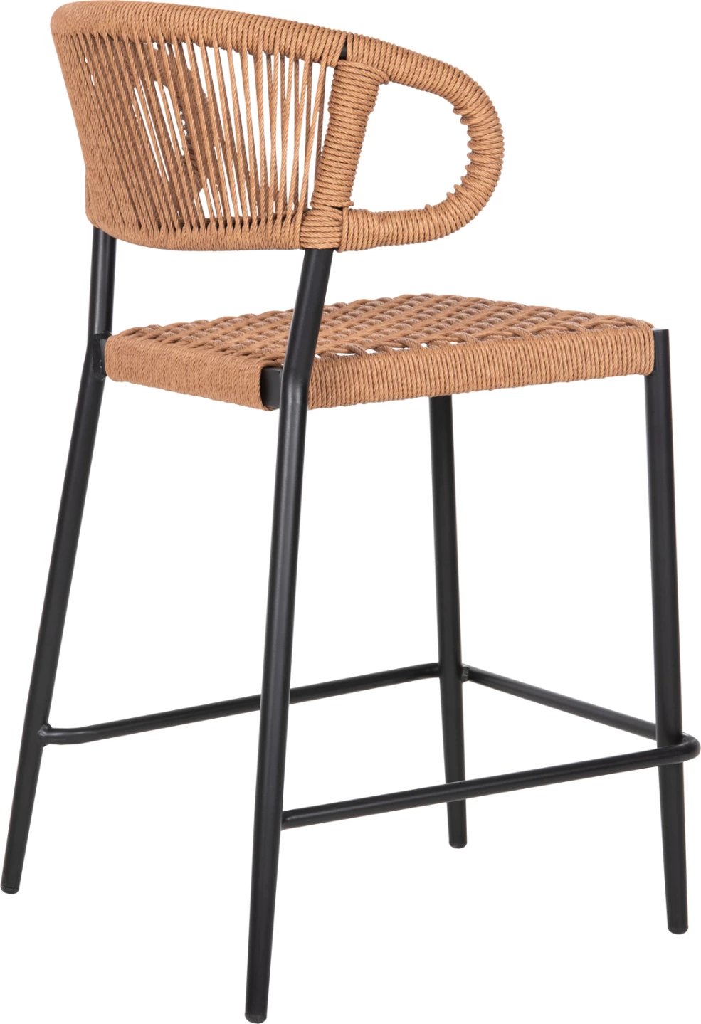 Karrige për bar mesatare EULO FH6087.03 alumin e zezë-ratan sintetik 60x56,5x99Hcm