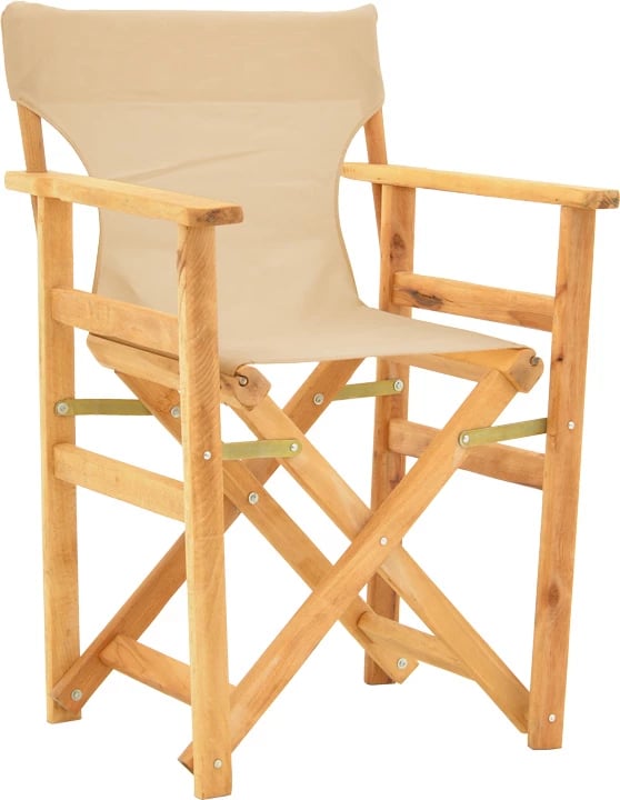 Karrige regjisori, dru ahu, ngjyrë natyrale, pëlhurë bezhë