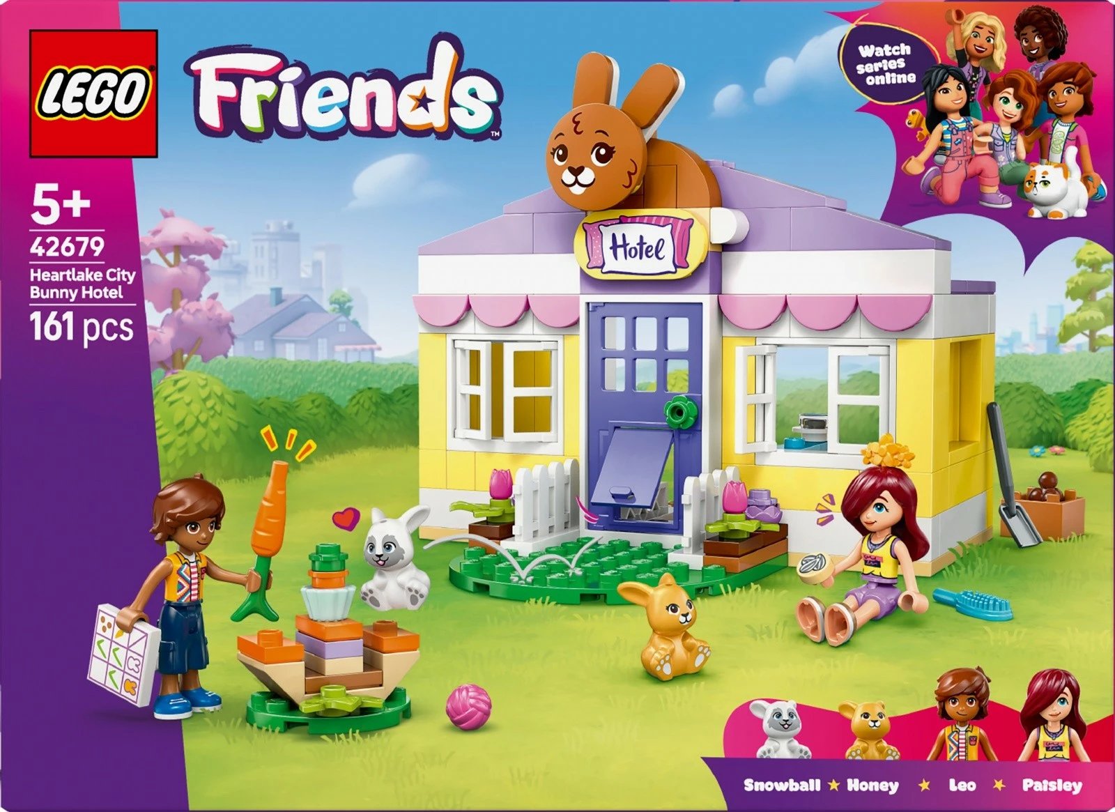 Set ndërtimi LEGO Friends 42679 Bunny Hotel in Heartlake City, 161 pjesë, 5+