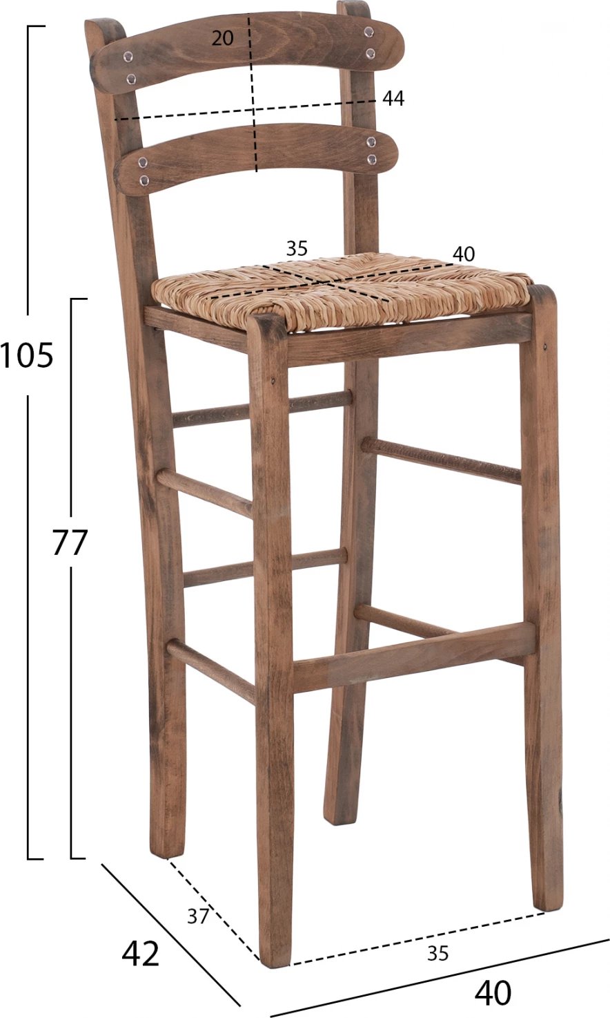 Karrige tradicionale me kashte, ngjyrë arre, FH10372.01