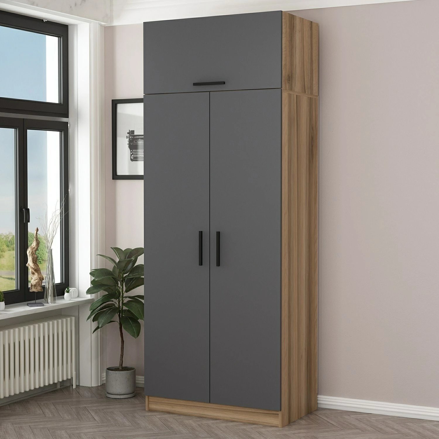 Dollap Skye Decor, ngjyrë antracit, 2239