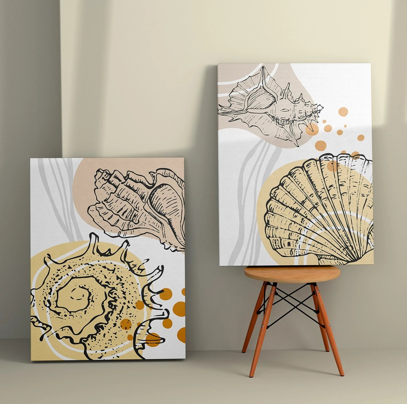 Piktura dekorative në kanavacë (2 copë), shumëngjyrëshe, Wallity, 50x70cm