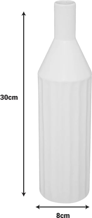 Vazo Drego qeramike ngjyrë bezhë D8x30cm