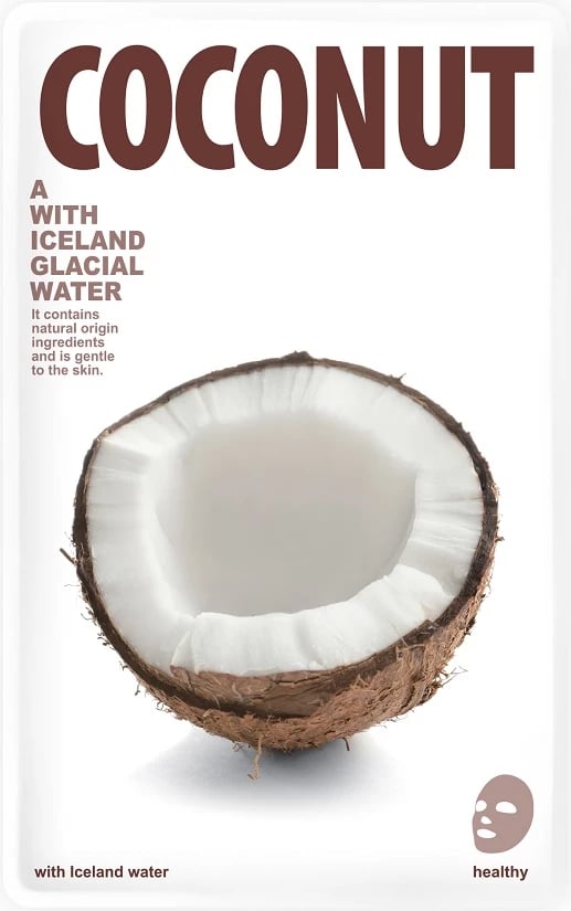 Maskë fytyre për femra Blue Dot Mask A me ujë akullnajor Islande, coconut, 20g