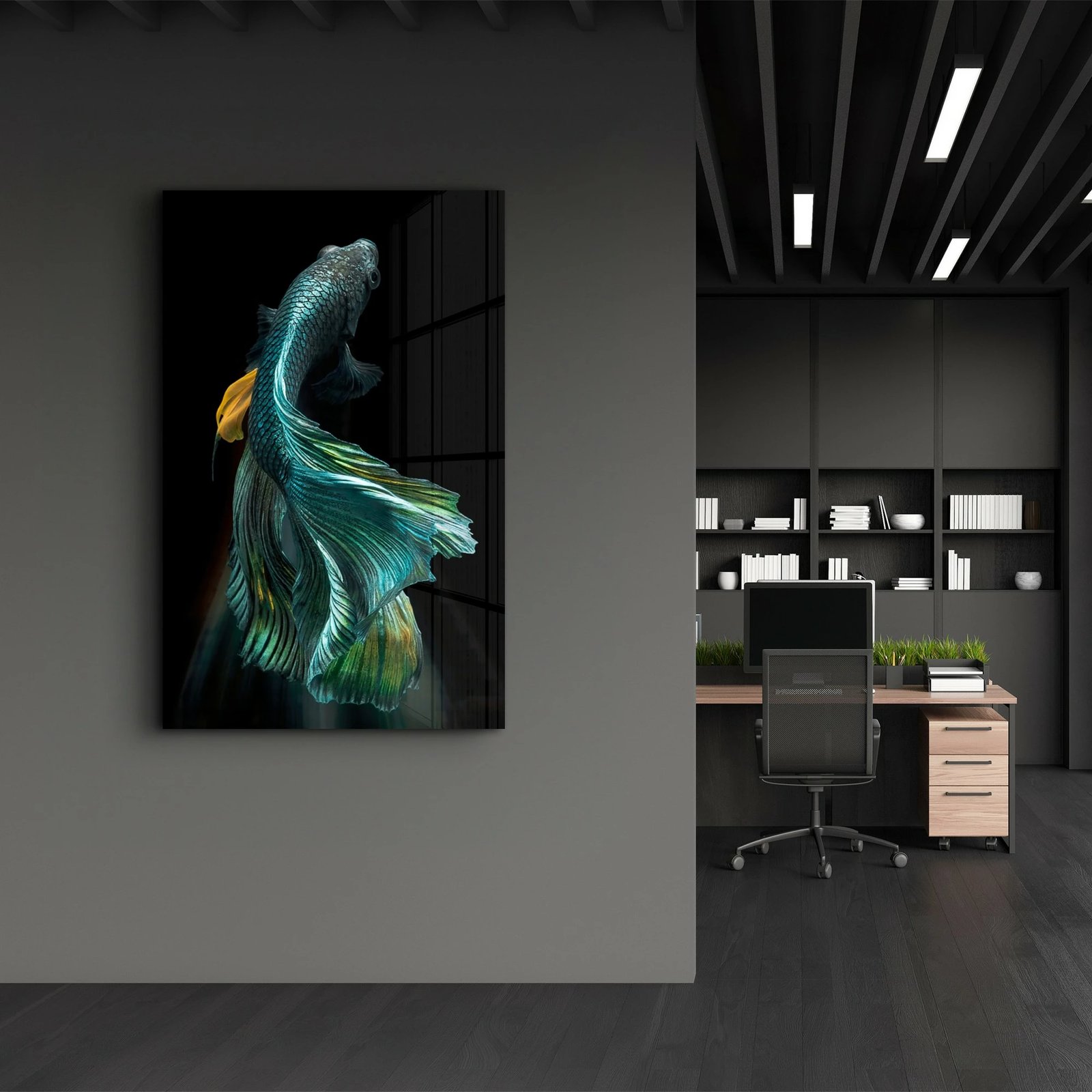 Pikturë dekorative prej xhami të temperuar, shumëngjyrëshe, CAM-1093, 46x72cm