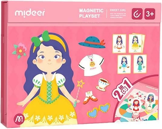 Set magnetik Mideer Sweet Girl 2 në 1, 71 pjesë