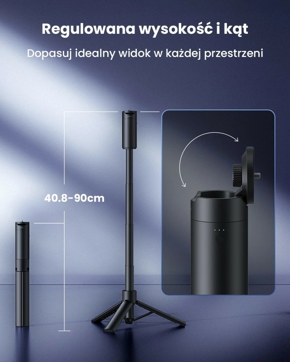 Tripod me powerbank JMGO P0X1 20000 mAh USB-C për pajisje me fiksim 1/4", e zezë