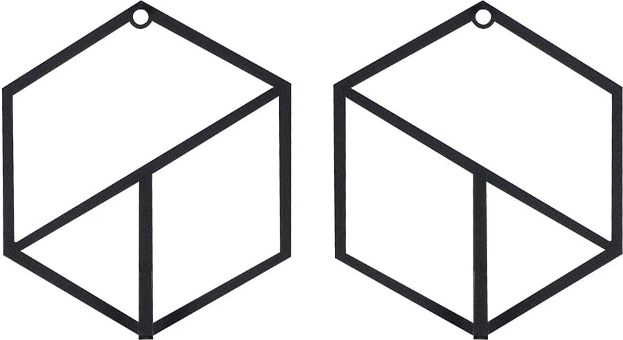 Varëse muri metalike, dizajn gjeometrik, Wallity, e zezë
