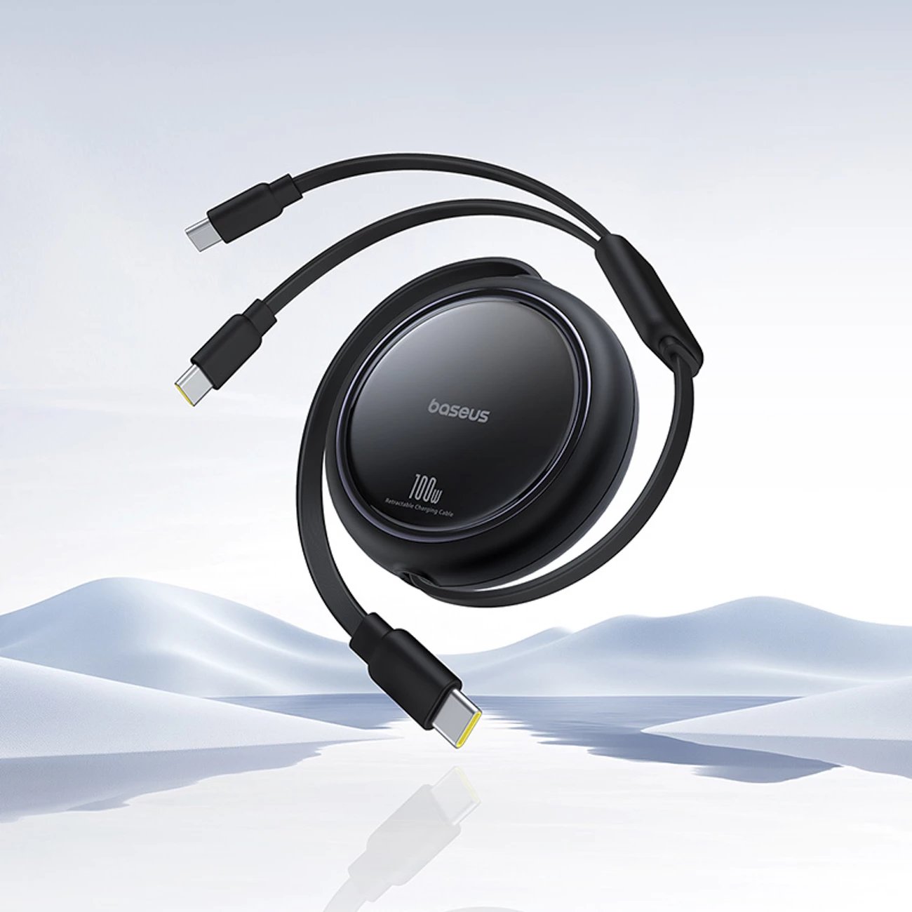 Kabllo tërheqëse USB-C Baseus Bright Mirror Series, 2x USB-C, 100W, 1m, e zezë