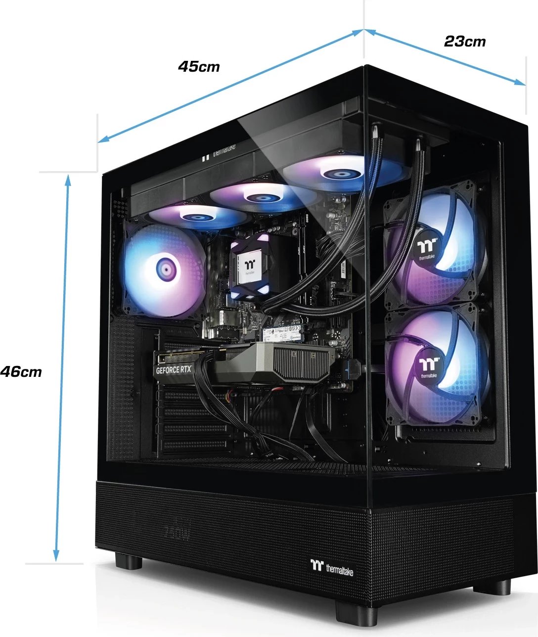 Kompjuter Thermaltake OMG V270a, Ryzen 5 7600X, 32GB RAM, 1TB SSD, RTX 5060 Ti 16GB, Windows 11 Pro, e zezë