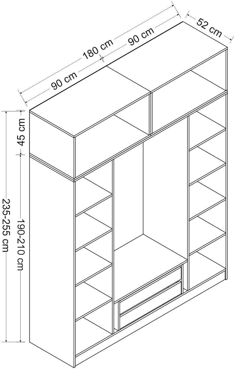 Dollap Skye Decor, ngjyrë antracit, Kale - 7718