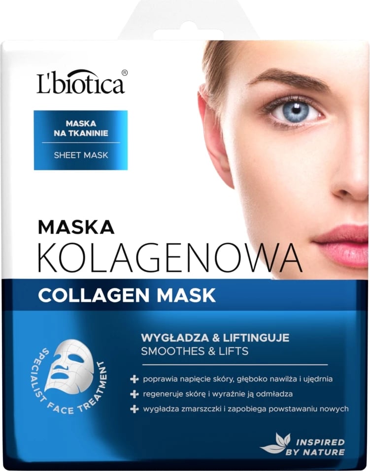 Maskë fytyre për femra L'biotica Collagen Mask on Fabric Smoothing and Lifting, 23ml