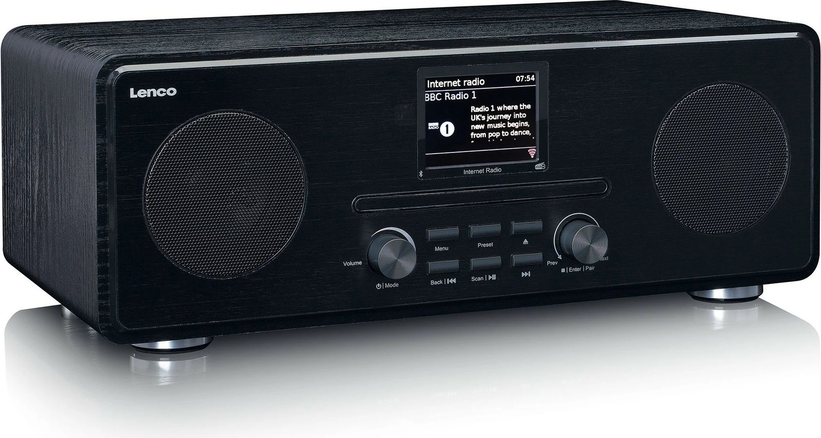 Radio interneti Lenco DIR-260BK, DAB+, Bluetooth, CD, 2x altoparlantë, e zezë