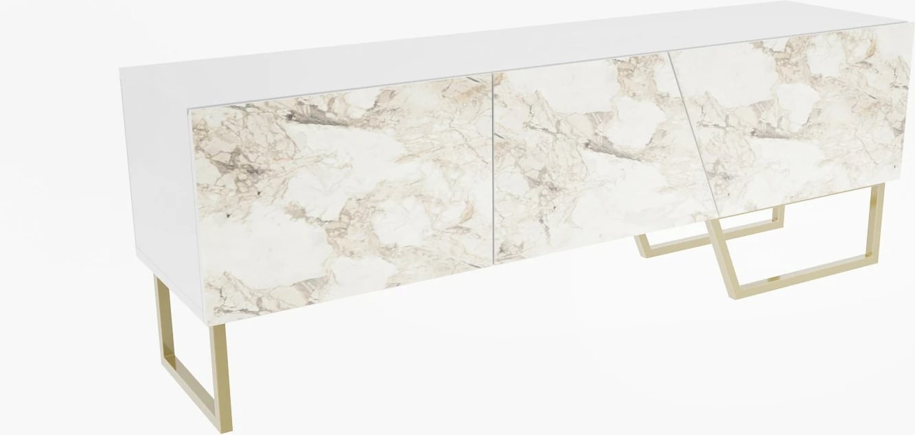 Komodë për TV Skye Decor, Parla, e bardhë