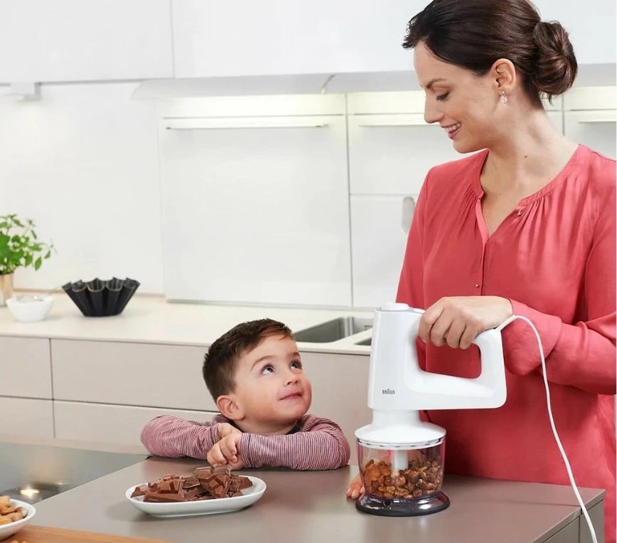 Mikser dore Braun HM 3135 WH, 500W, 5 shpejtësi, 0.6L, 0.5L, gri/bardhë