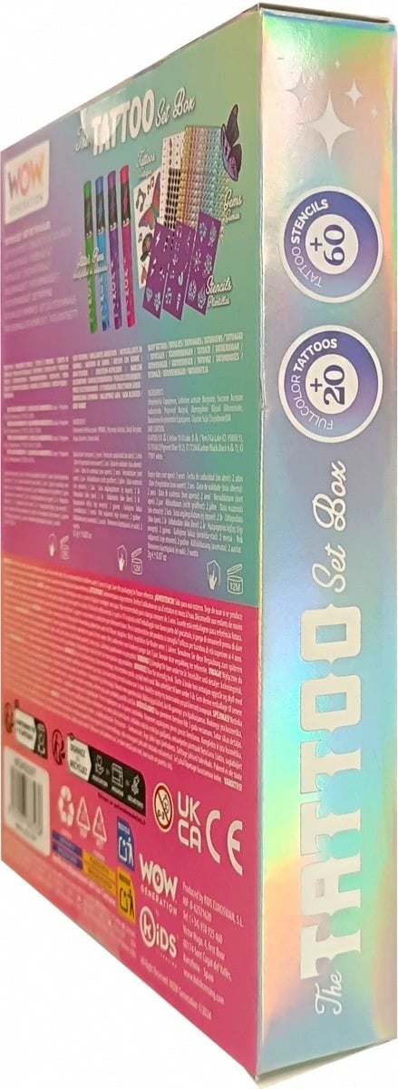 Set tatuazhe të përkohshme për fëmijë Kids Euroswan Wow Generation, shumëngjyrësh