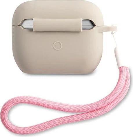 Mbështjellës Guess GUACAPLSVSGP për AirPods Pro, silikon, gri/rozë