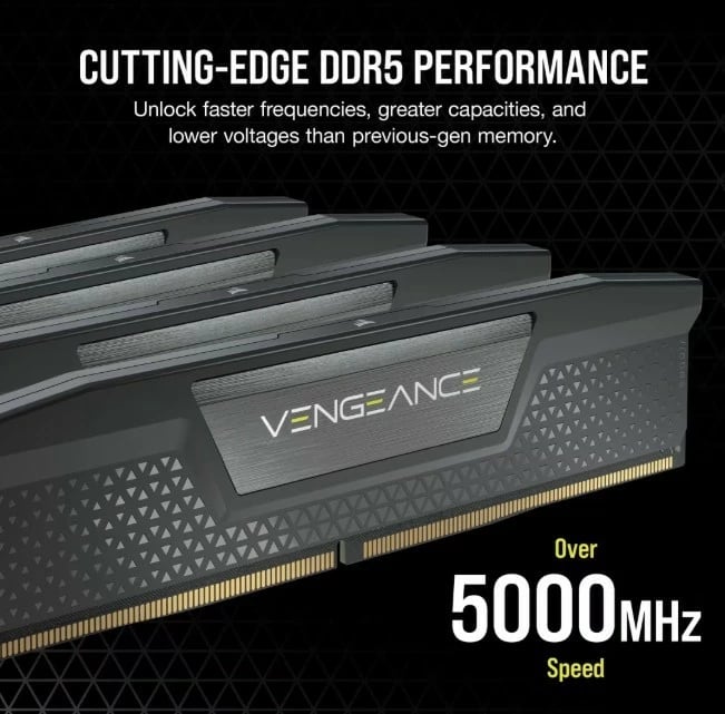 RAM memorje Corsair Vengeance DDR5, 16GB, 5200MHz, CL40, E zezë