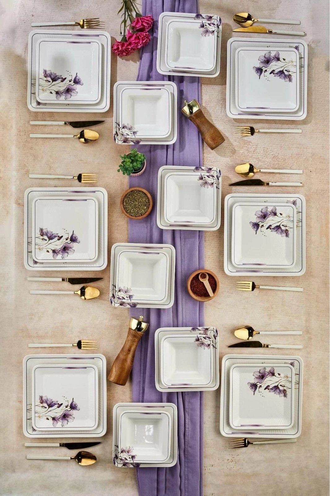 Set enësh për drekë (24 copë), Hermia Concept, LotusLux24