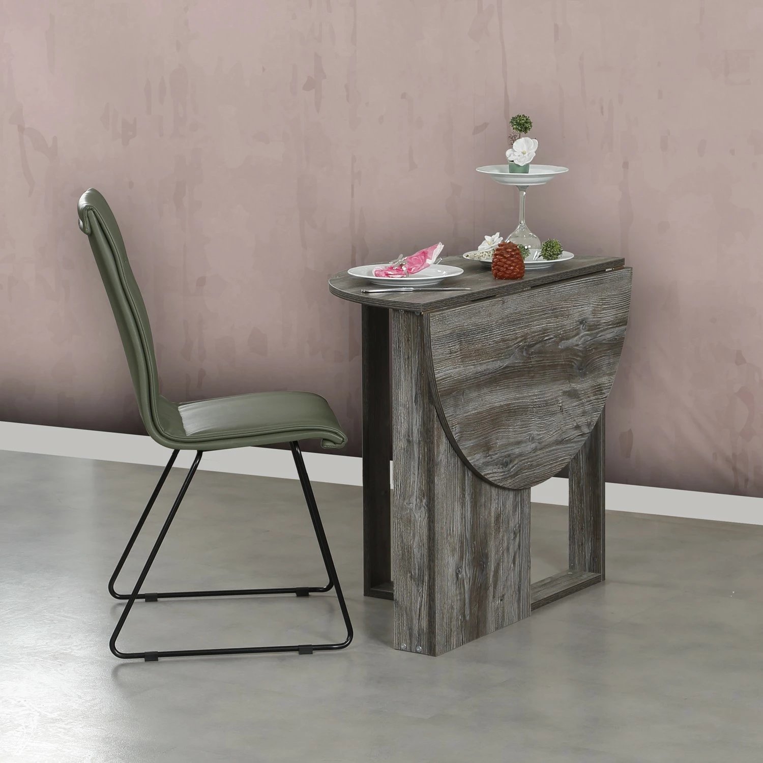 Tavolinë palosëse Hanah Home, mesatare, ngjyrë Jackson Pine