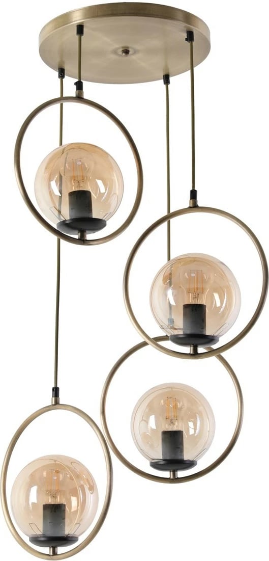 Llambë varëse Opviq, 4 unaza, bakër, gotë bal, stil eskitme