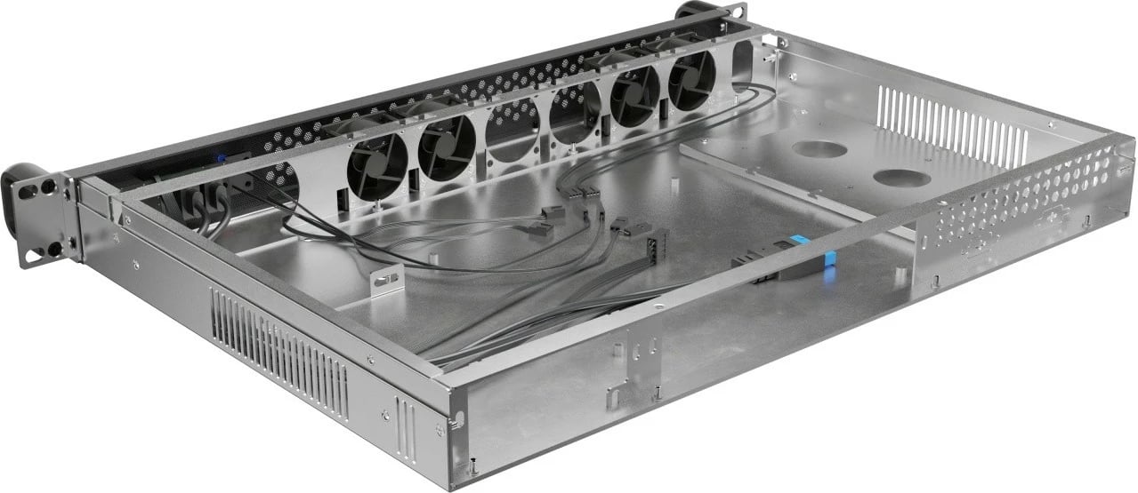 Kasë serveri RACK 1U Lanberg SC01-3001-10B Mini-ITX, 19", 4x40mm PWM, 1 PCI, FLEX PSU, 2x USB 3.0, 300mm e zezë